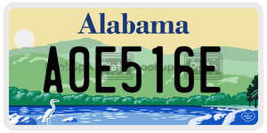 A0E516E  license plate in AL