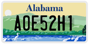 A0E52H1  license plate in AL