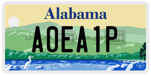 A0EA1P  license plate in AL