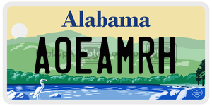 A0EAMRH  license plate in AL