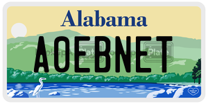 A0EBNET  license plate in AL