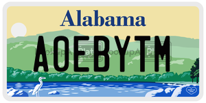 A0EBYTM  license plate in AL