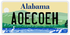 A0EC0EH  license plate in AL