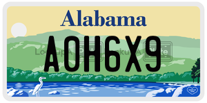 A0H6X9  license plate in AL