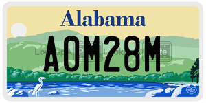 A0M28M  license plate in AL