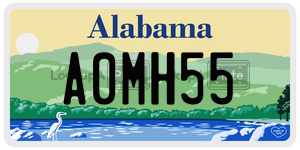 A0MH55  license plate in AL