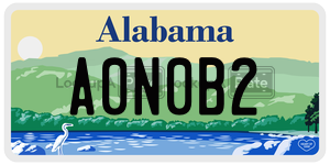 A0N0B2  license plate in AL