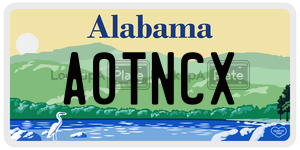 A0TNCX  license plate in AL