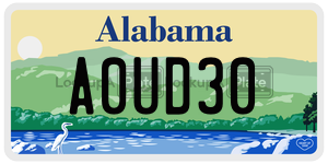 A0UD30  license plate in AL