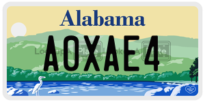 A0XAE4  license plate in AL