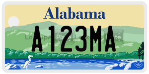 A123MA  license plate in AL