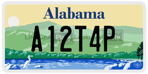 A12T4P  license plate in AL