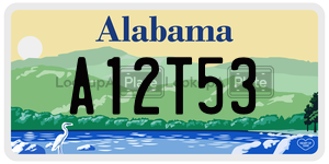 A12T53 license plate in Alabama