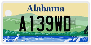 A139WD  license plate in AL