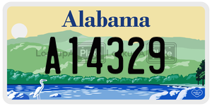 A14329  license plate in AL