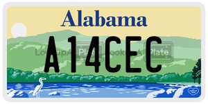A14CEC  license plate in AL