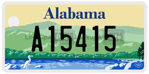 A15415  license plate in AL