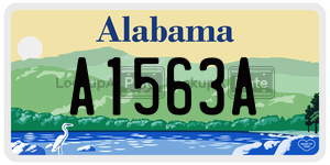 A1563A  license plate in AL