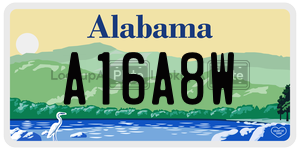 A16A8W license plate in Alabama