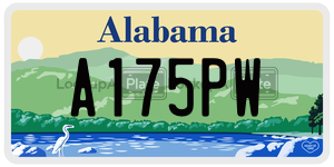A175PW  license plate in AL