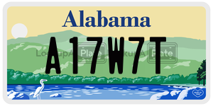 A17W7T  license plate in AL