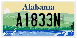 A1833N  license plate in AL