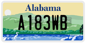 A183WB  license plate in AL