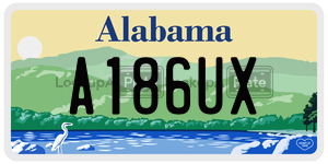 A186UX  license plate in AL