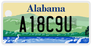 A18C9U  license plate in AL