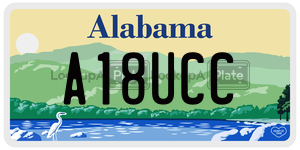 A18UCC  license plate in AL