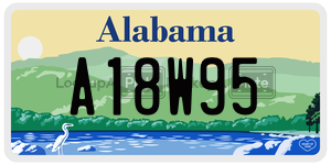 A18W95  license plate in AL