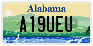 A19UEU  license plate in AL