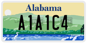 A1A1C4  license plate in AL