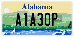 A1A30P  license plate in AL