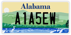 A1A5EW  license plate in AL
