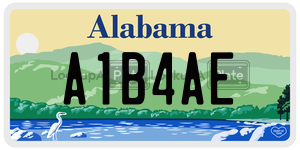 A1B4AE  license plate in AL