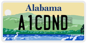 A1CDND  license plate in AL