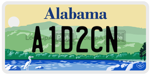 A1D2CN  license plate in AL