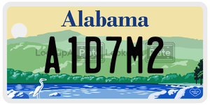 A1D7M2  license plate in AL
