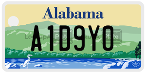 A1D9Y0  license plate in AL