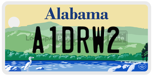 A1DRW2  license plate in AL