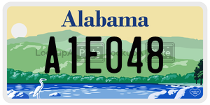 A1E048  license plate in AL