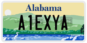 A1EXYA  license plate in AL