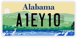 A1EY10  license plate in AL