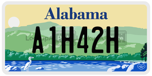 A1H42H  license plate in AL