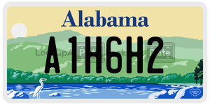 A1H6H2  license plate in AL