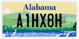 A1HX8H  license plate in AL