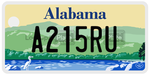 A215RU  license plate in AL