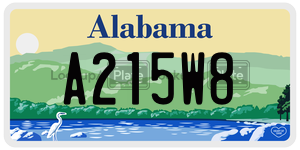 A215W8  license plate in AL