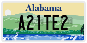 A21TE2  license plate in AL